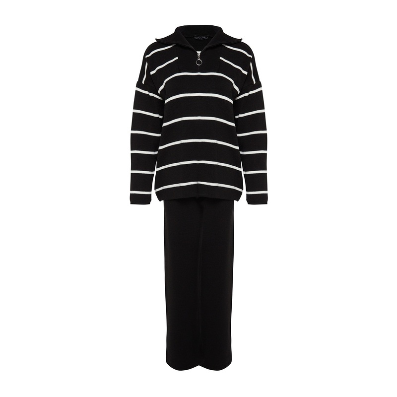 Women's Striped Long sleeve Casual Oversize Two-Piece Set