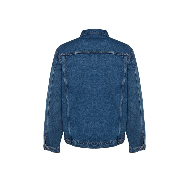 MAN Men's Blue Plain Long sleeve Regular fit Jacket