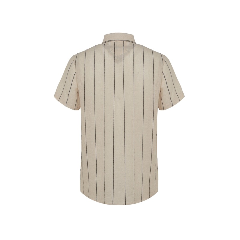 Man Men's Striped Short Sleeve Regular Fit Shirt