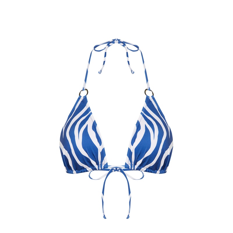 Women's Animal Patterned Throw Cup Bikini Top