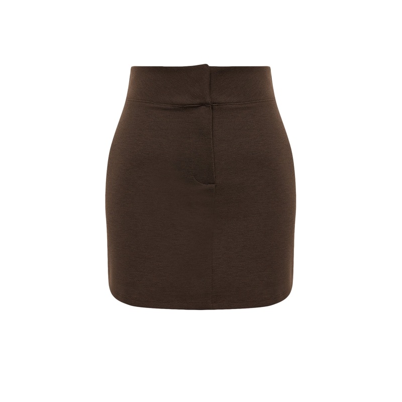 Women's brown Straight Mini A-line Skirt