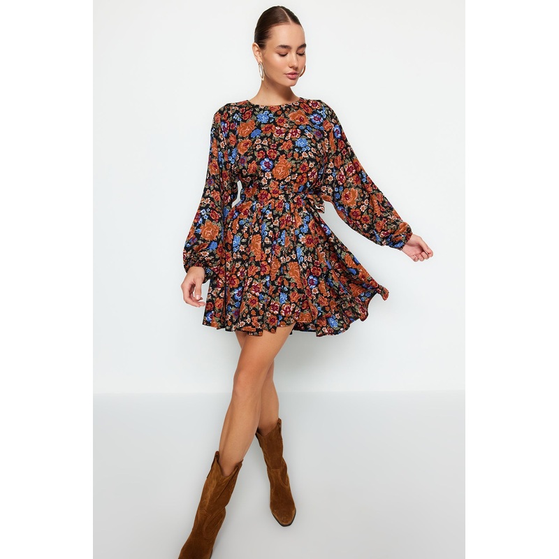 Women's Floral Mini Long Sleeve Casual/Casual Regular DRESS