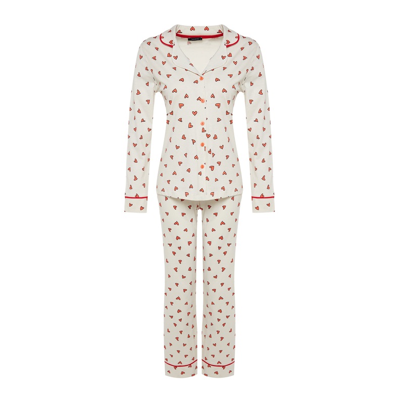 Women's Heart Long Sleeve Homewear Regular Pajamas Set