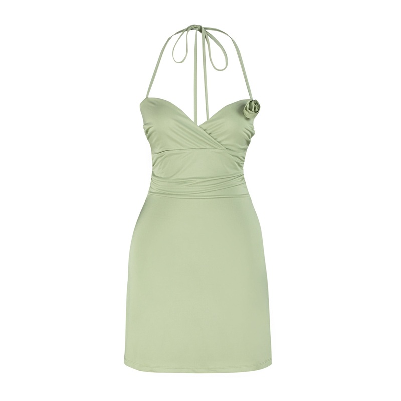 Women's Navy Blue Plain Mini Sleeveless Cocktail Fitted Dress