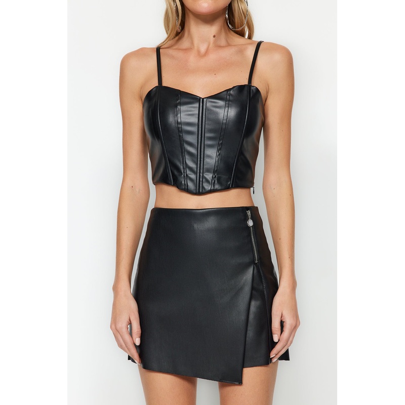 Women's Navy Blue Straight Wide Leg High Waist Jeans