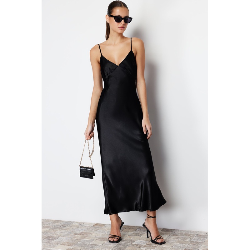 Women's Plain Maxi Suspended Day / Night Regular Dress