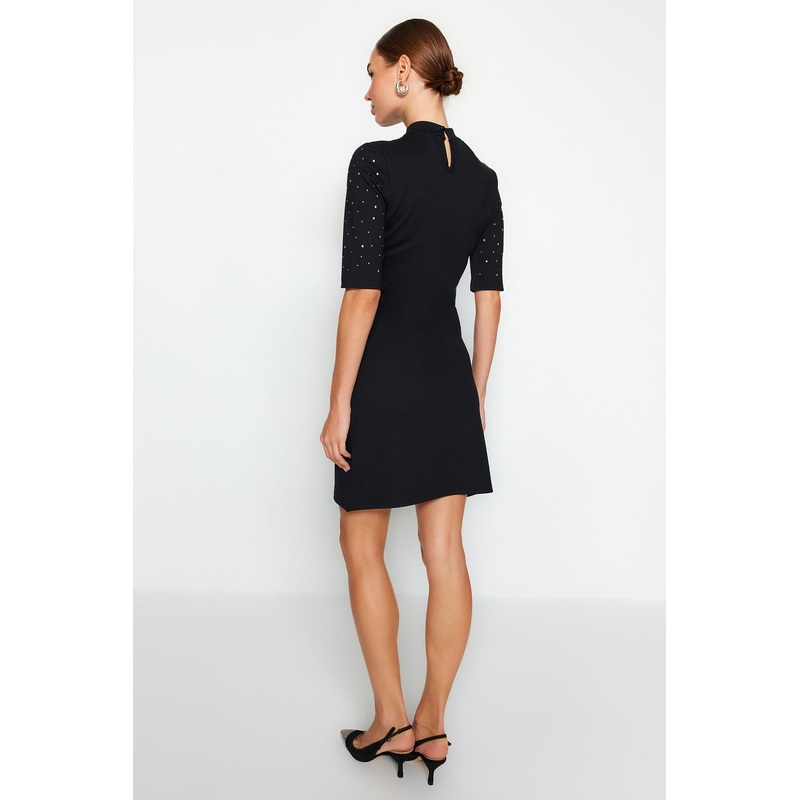 Women's Plain Mini Short Sleeve Business Slim Fit Dress