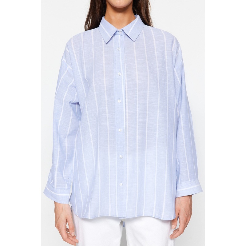 Women's Striped Long sleeve Oversize Shirt