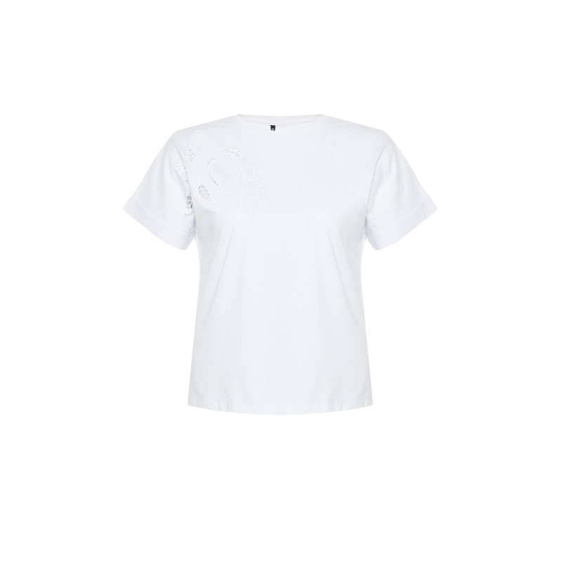 Curve Women's Floral Short Regular Fit Plus Size T-Shirt