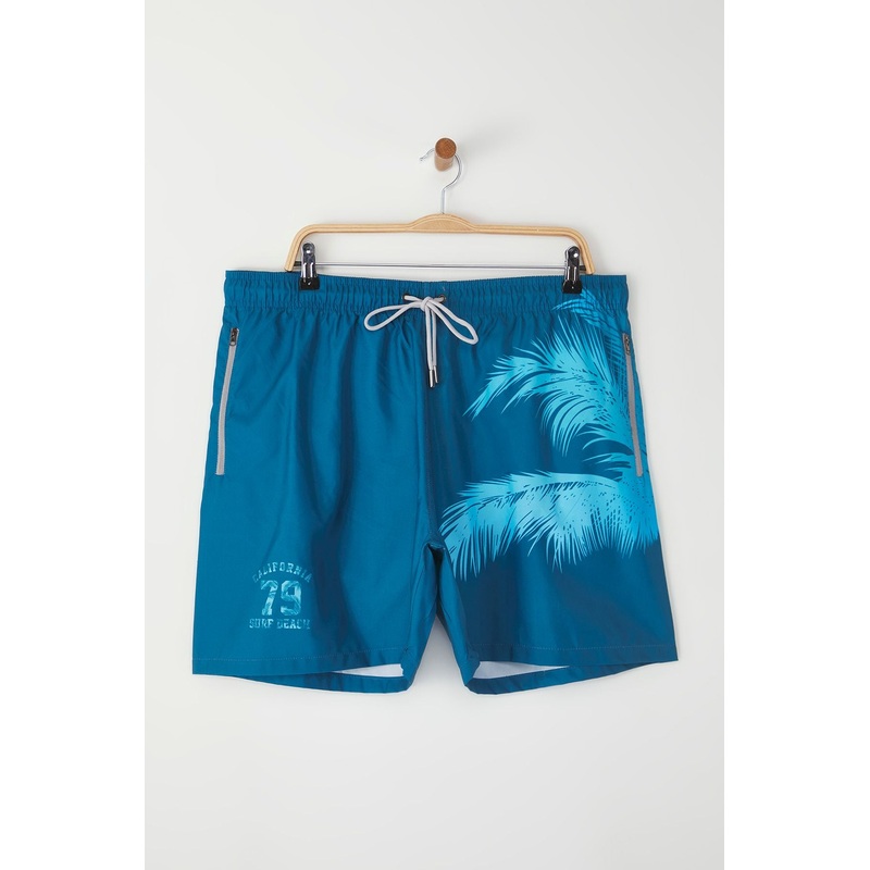 Man Men's Slogan Plus Size Swim Shorts