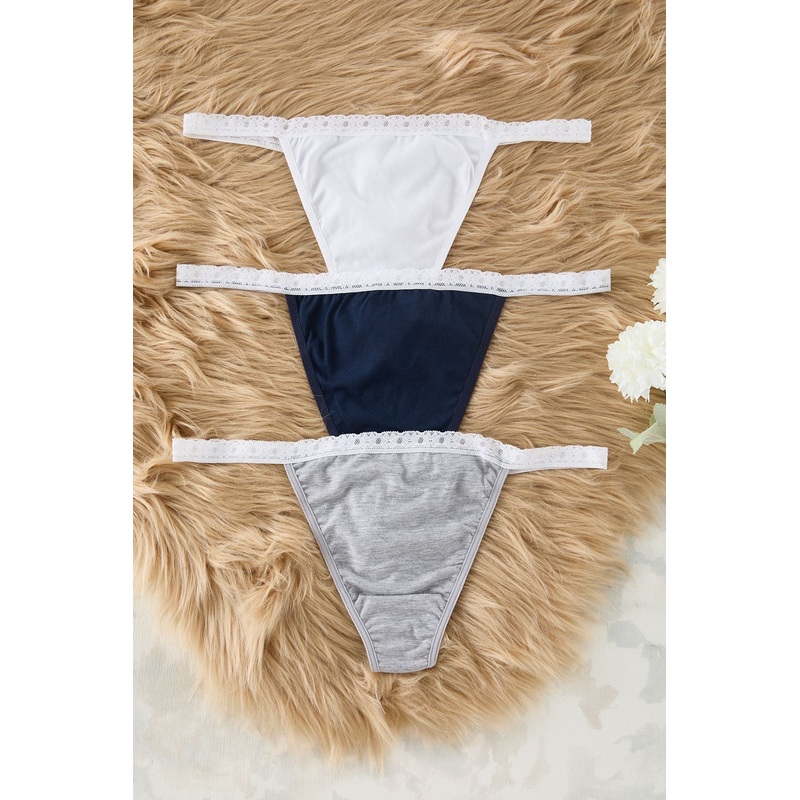 Women's 3 Pack Navy Blue Plain Briefs