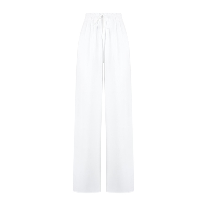 Women's Ecru Unifarben High Waist Pants
