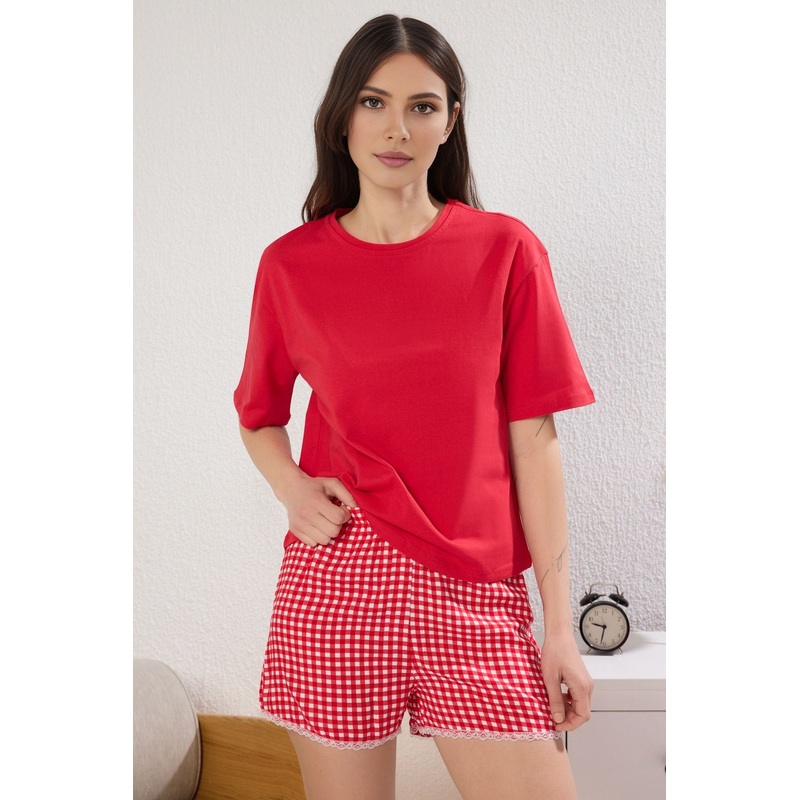 Women's Plaid / Checkered Short Lounge/home Regular Pajama Set