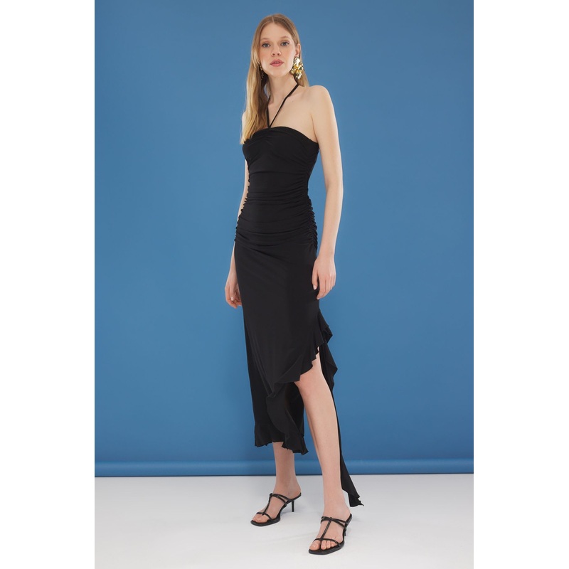 Women's Plain Maxi Spaghetti Strap Casual Slim Dress