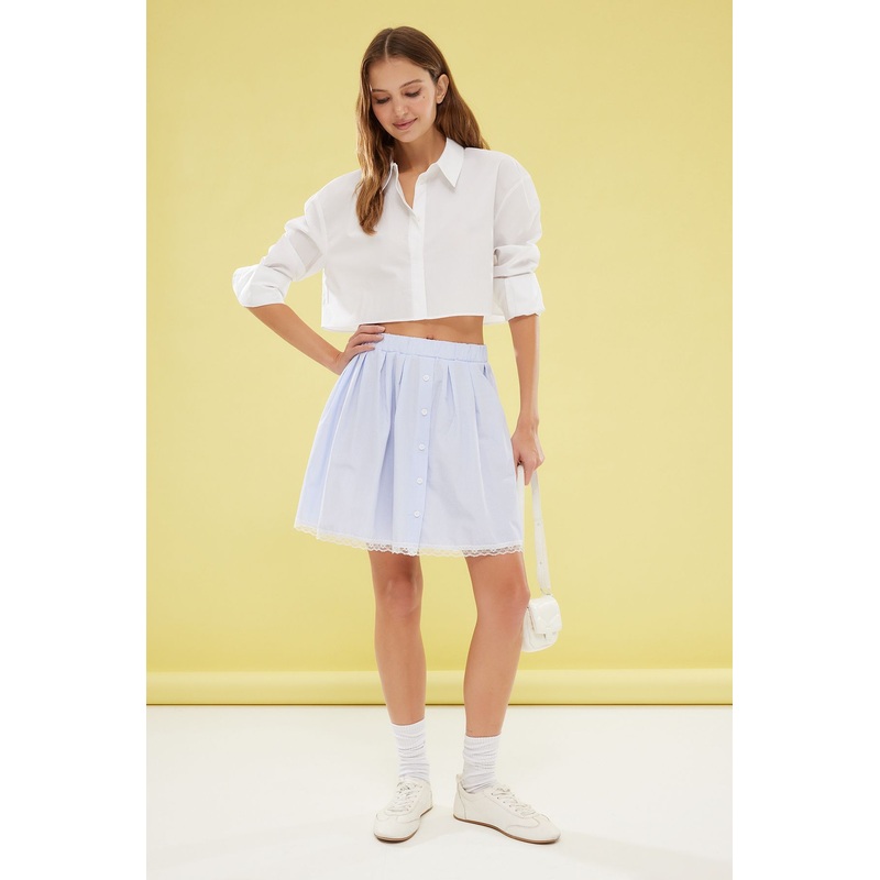 Women's Striped Mini A-Line Skirt