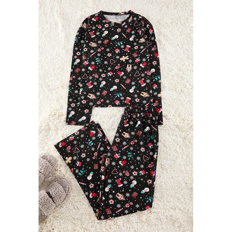 Women's Very Colorful New Year Long Lounge/home Regular Pajama Set