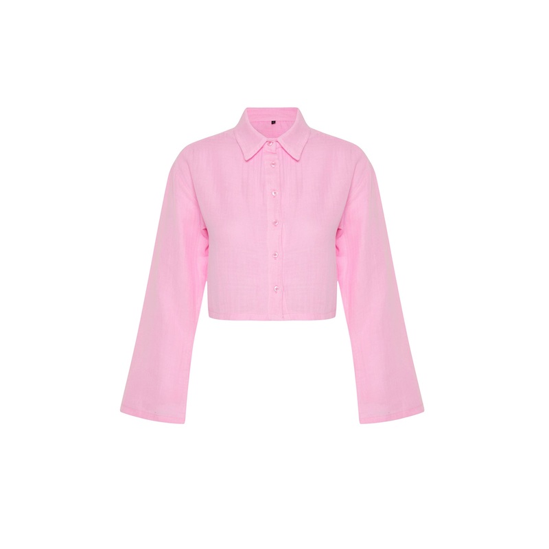 Women's White Plain Long Oversize Shirt