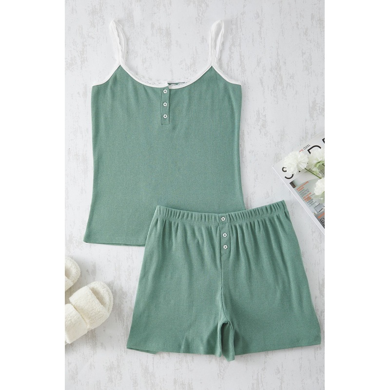 Curve Green Plus Size Pajama Set