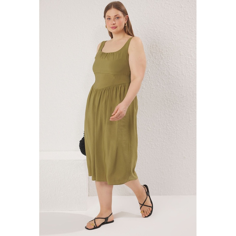 Curve Women's Flowering Midi Hanging Casual/daily Relaxed Plus Size Dress