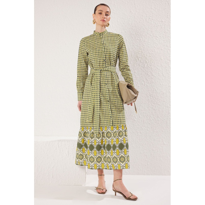 Modest Women's Geometric Long Long Casual Relaxed Fit Modest Dresses