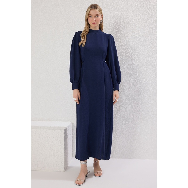 Modest Women's Navy Blue Straight Long Long Casual/daily Relaxed Hijab Dress