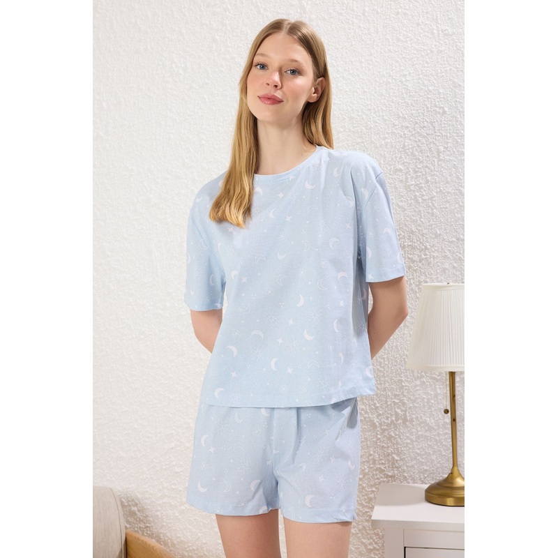 Women's 2 Pack Galaxy Short Lounge/home Regular Pajama Set