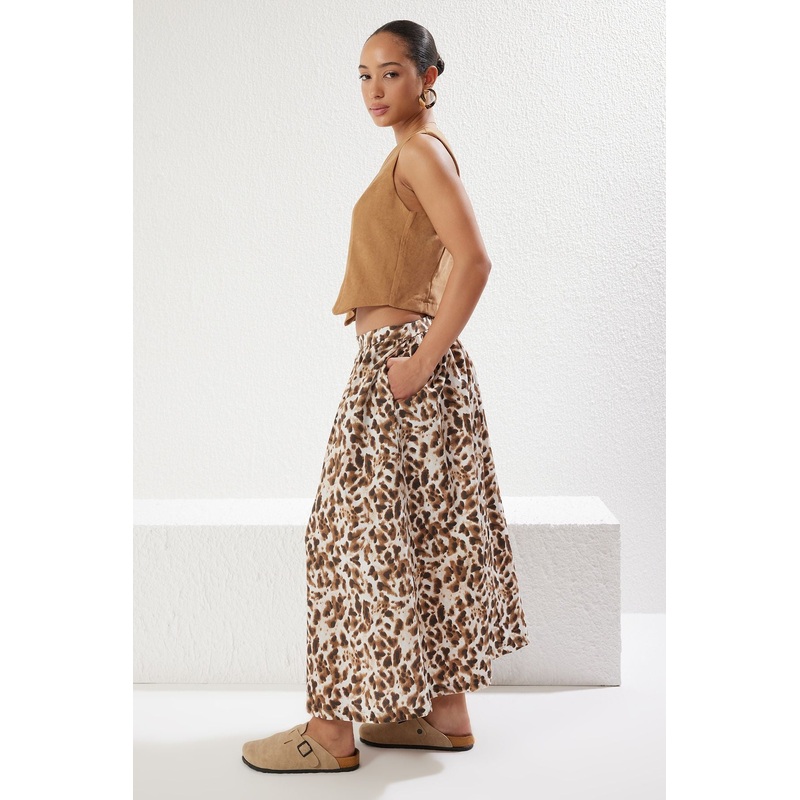Women's Animal Print Maxi A-Line Skirt