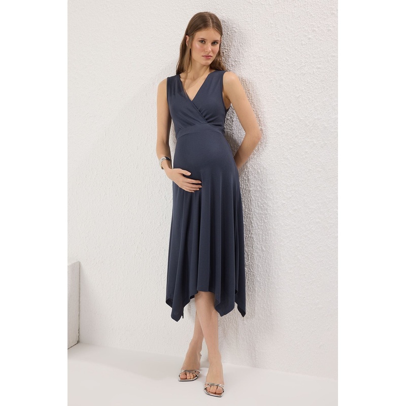 Women's Grey Straight Midi Sleeveless Casual/daily Regular Dress