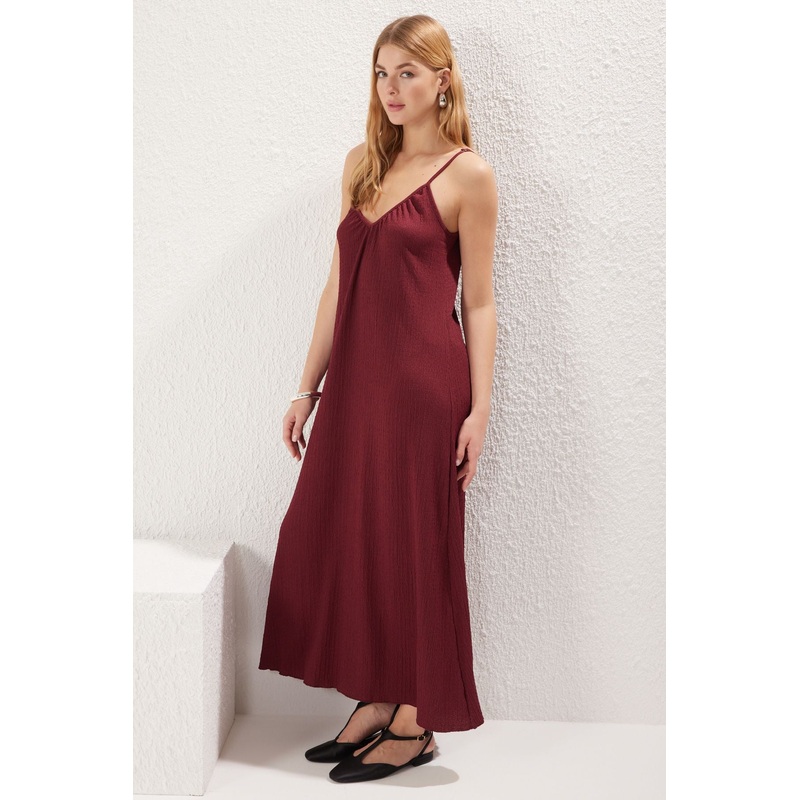 Women's Plain Maxi Spaghetti Strap Casual Relaxed Fit Dress