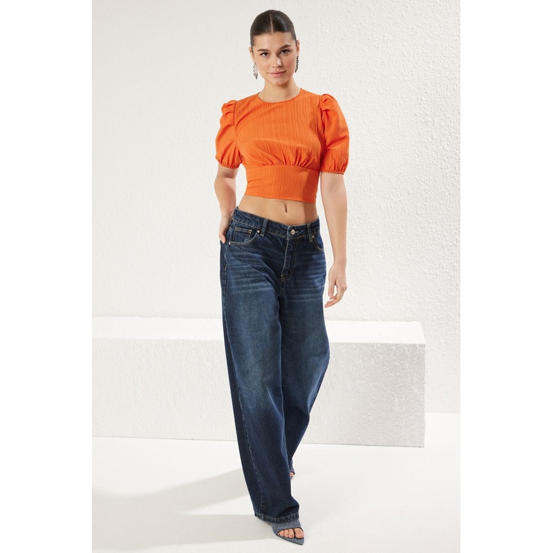 Women's Plain Short Fitted Blouse