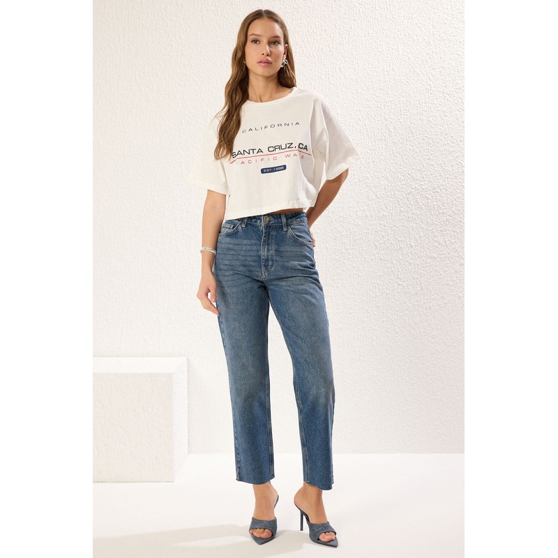 Women's Slogan Short Relaxed Fit T-Shirt