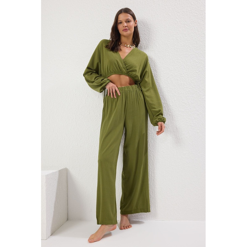 Women's Straight Long Beachwear Fitted Two Piece Sets