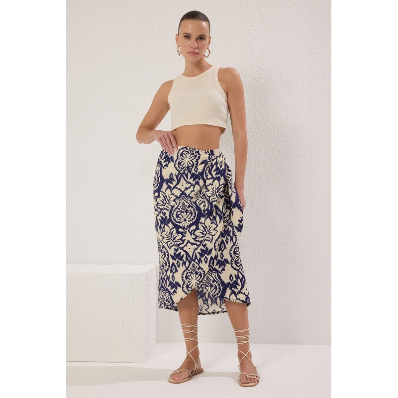 Women's Very Colorful Ethnic Midi Pen Skirt