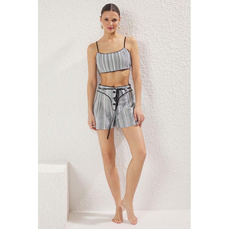 Women's Very Colorful Striped Hanging Beachwear Regular Two Piece Sets