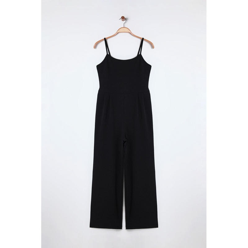 Curve Women's Plain Spaghetti Strap Regular Plus Size Jumpsuit