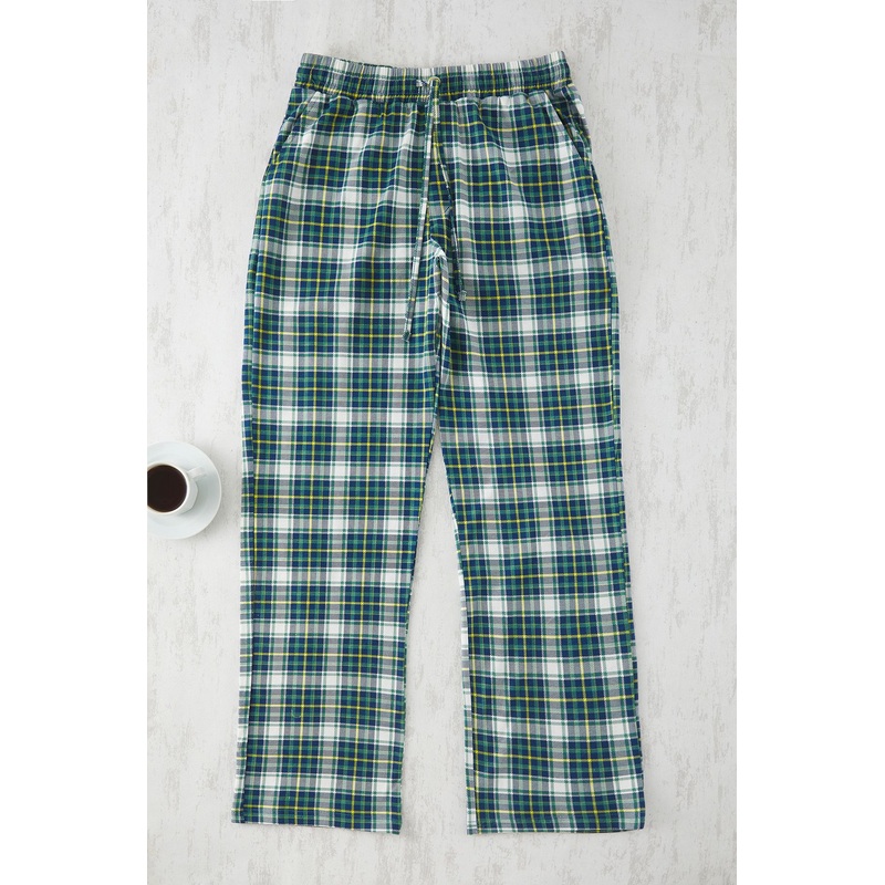 Man Men's Plaid / Checkered Relaxed Normal Waist Pajama Bottoms
