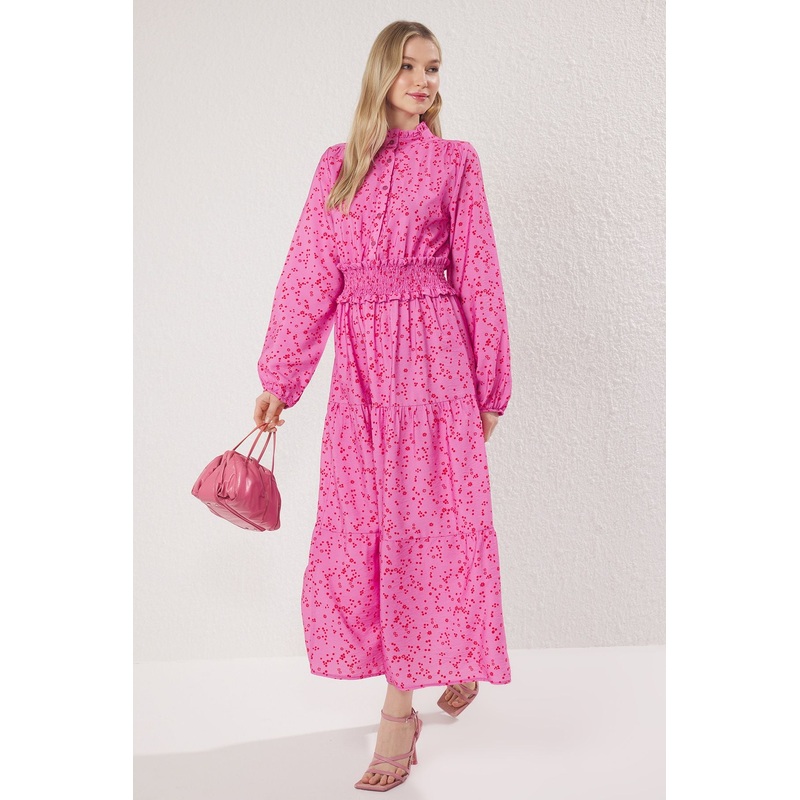Modest Women's Pink Flowering Long Long Casual/daily Regular Hijab Dress
