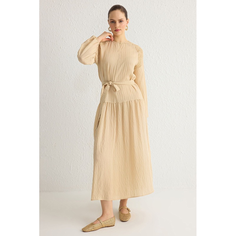 Modest Women's Plain Midi Long Casual Relaxed Fit Modest Dresses