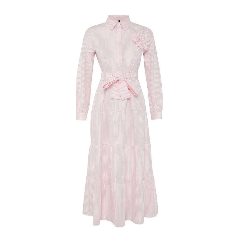 Modest Women's Striped Long Long Casual/daily Regular Hijab Dress