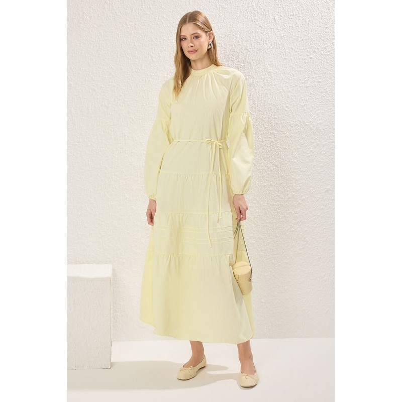 Modest Women's Yellow Straight Long Long Casual/daily Relaxed Hijab Dress