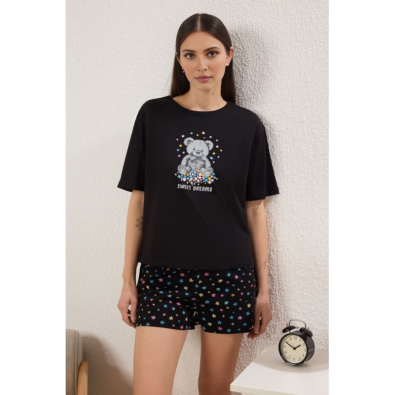 Women's 2 Pack Very Colorful Galaxy Short Lounge/home Regular Pajama Set