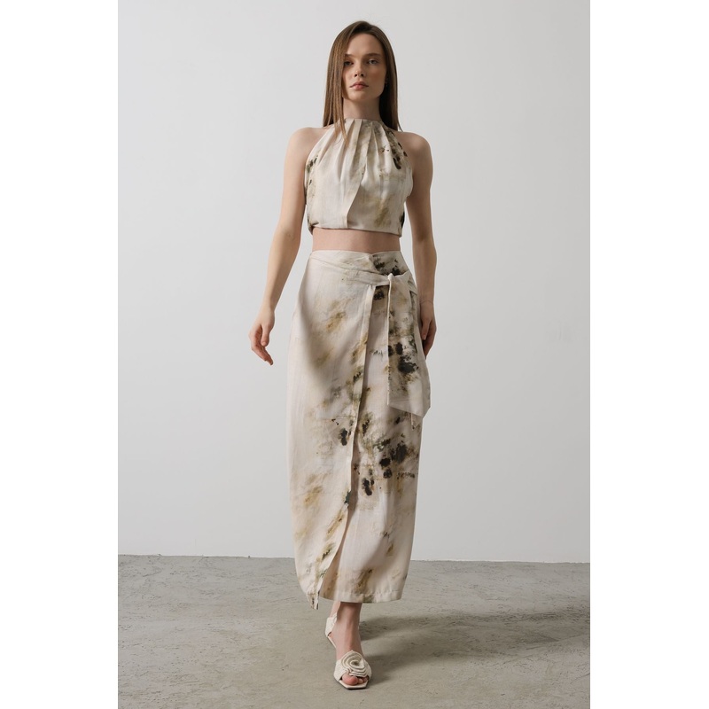 Women's Batik Midi Wrap Skirt