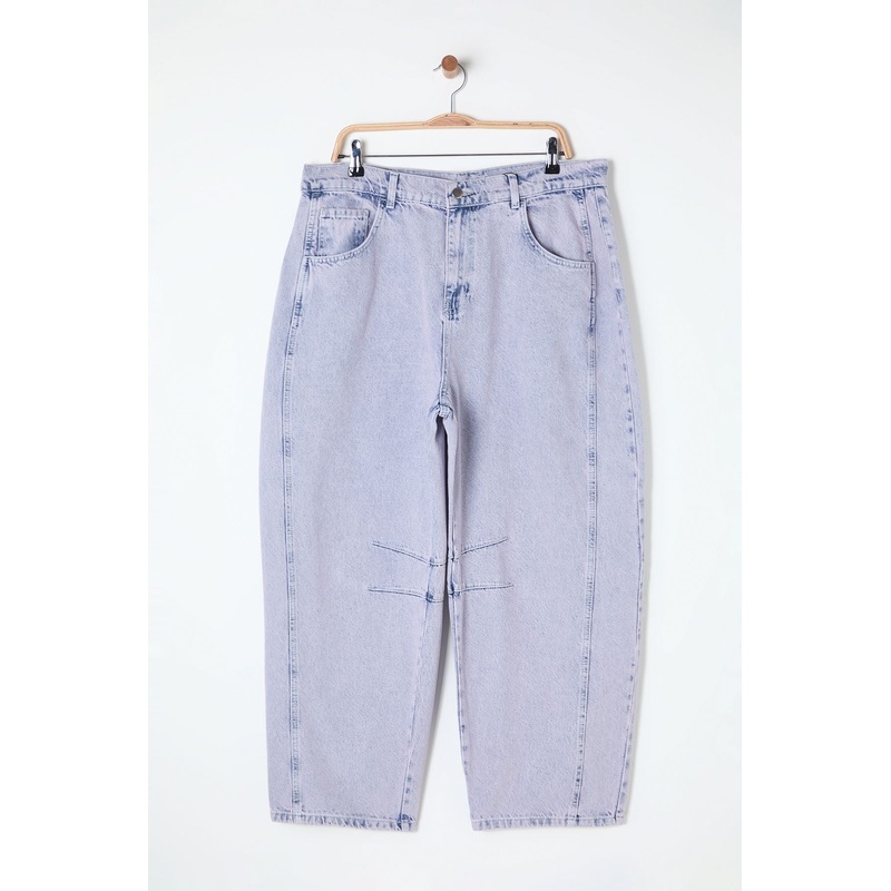 Curve Women's Blue Plain Normal Waist Plus Size Jeans