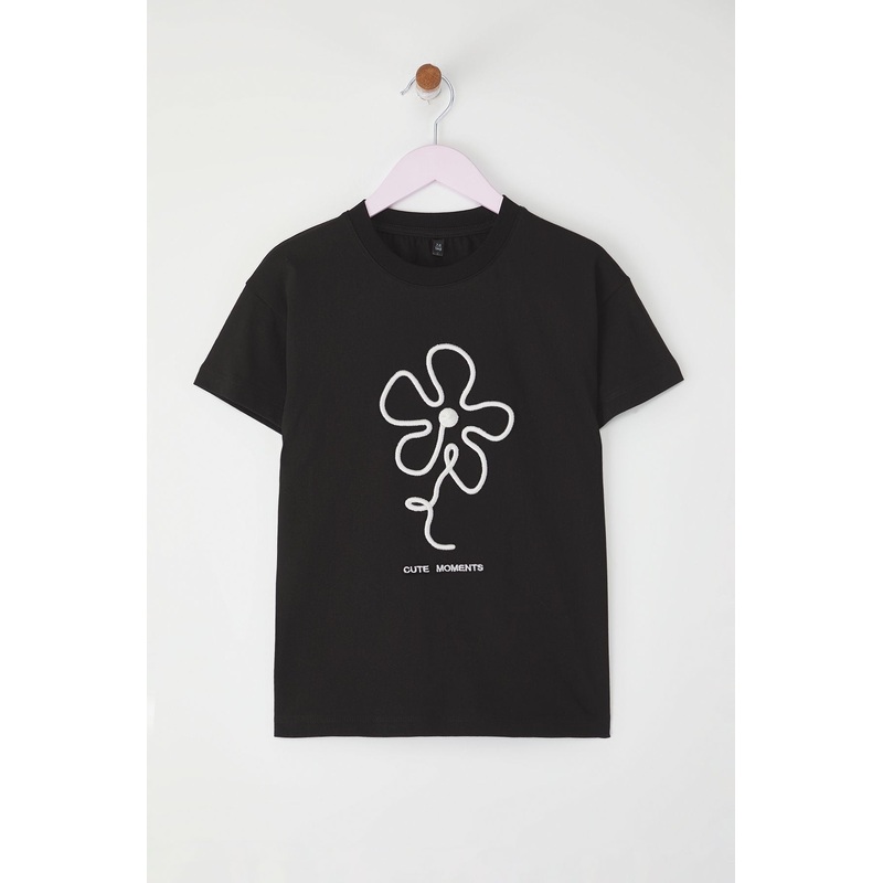 kds Girls Embroidered / Embroidered Short Regular T-Shirt