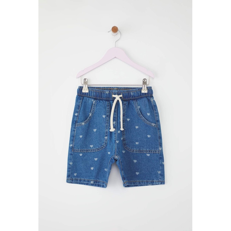 kds Girls Heart Regular High Waist Shorts & Bermudas
