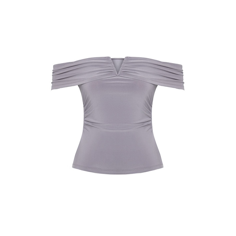 Women's Beige Straight Sleeveless Fitted Blouse