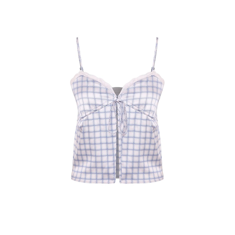 Women's Very Colorful Plaid / Checkered Hanging Slim Fit Blouse