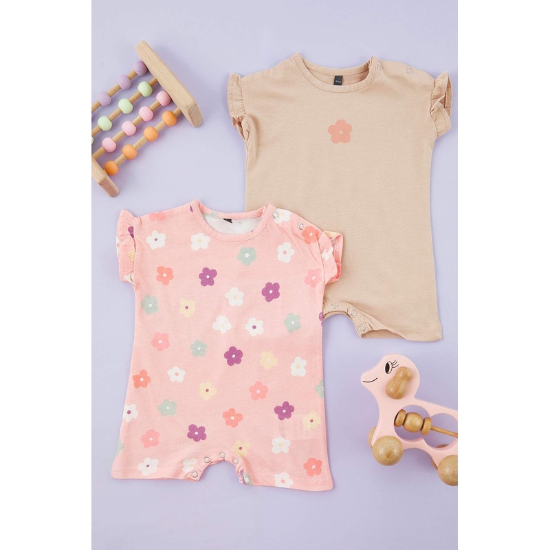 kds Girls Rosa Geblmt Short Casual/daily Regular Overalls