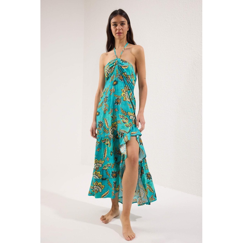 Women's Geblmt Maxi Sleeveless Beachwear Oversize Dress