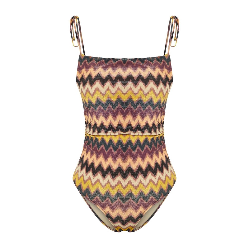 Women's Very Colorful Ethnic Pattern Disposal Container Swimsuit